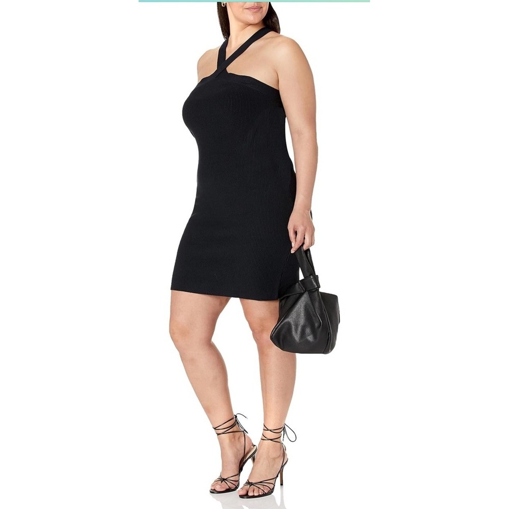 The Drop Women's Brunia Halter Mini‎ Sweater DressColor Black Size XL NWT - Picture 7 of 7